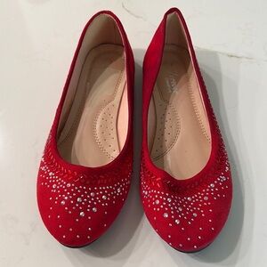 Forever comfort red ballet flats. Like new. Size 8.5
